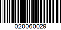 Barcode for 020060029