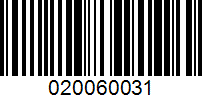 Barcode for 020060031