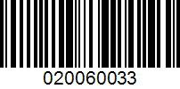 Barcode for 020060033