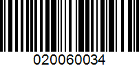 Barcode for 020060034