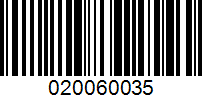 Barcode for 020060035