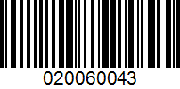 Barcode for 020060043