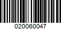 Barcode for 020060047