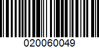 Barcode for 020060049