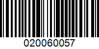 Barcode for 020060057