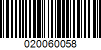 Barcode for 020060058