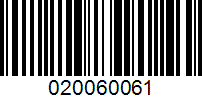 Barcode for 020060061