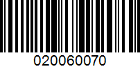 Barcode for 020060070