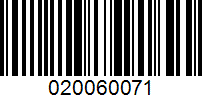 Barcode for 020060071