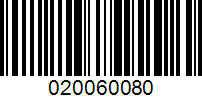 Barcode for 020060080