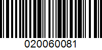 Barcode for 020060081