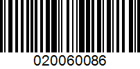 Barcode for 020060086