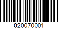 Barcode for 020070001