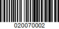 Barcode for 020070002