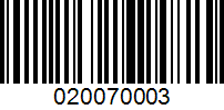 Barcode for 020070003