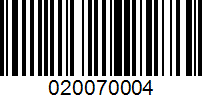 Barcode for 020070004