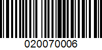 Barcode for 020070006