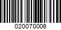 Barcode for 020070008