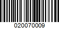 Barcode for 020070009