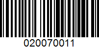 Barcode for 020070011