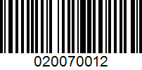 Barcode for 020070012