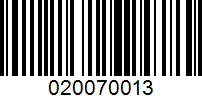 Barcode for 020070013