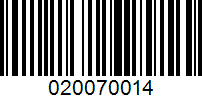 Barcode for 020070014