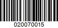 Barcode for 020070015