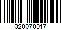 Barcode for 020070017