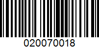 Barcode for 020070018