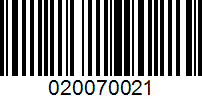 Barcode for 020070021