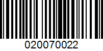 Barcode for 020070022