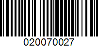 Barcode for 020070027