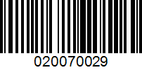 Barcode for 020070029