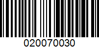 Barcode for 020070030