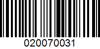 Barcode for 020070031