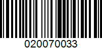 Barcode for 020070033