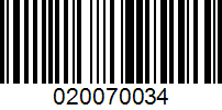 Barcode for 020070034