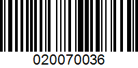 Barcode for 020070036