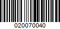 Barcode for 020070040