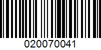 Barcode for 020070041