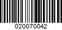 Barcode for 020070042