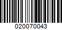 Barcode for 020070043