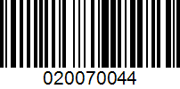 Barcode for 020070044