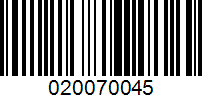 Barcode for 020070045