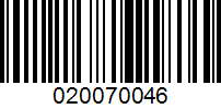 Barcode for 020070046