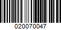 Barcode for 020070047