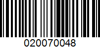 Barcode for 020070048