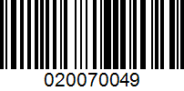 Barcode for 020070049