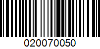 Barcode for 020070050